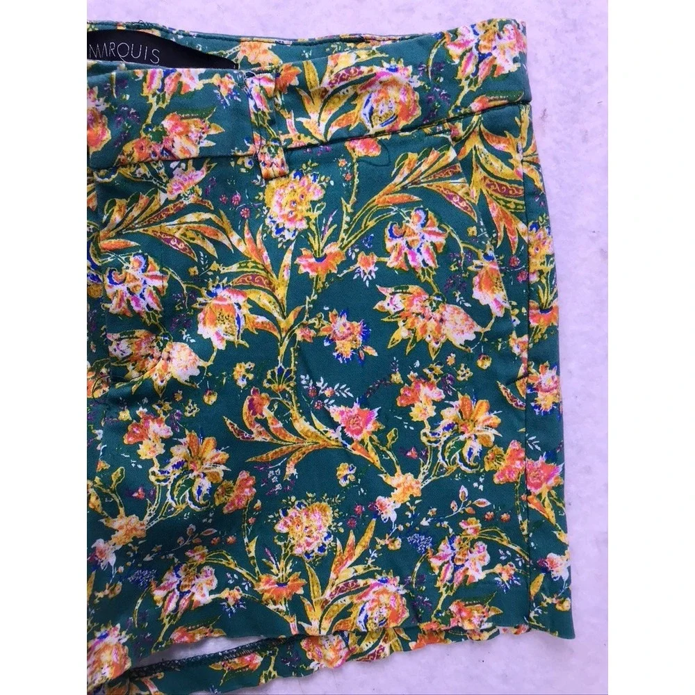Marquis‎ Floral Shorts Womens 4 Green Excellent Tropical Botanical Stretch